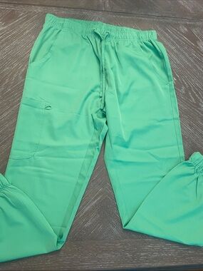 Bright Green Elastic Waist Scrub Pants